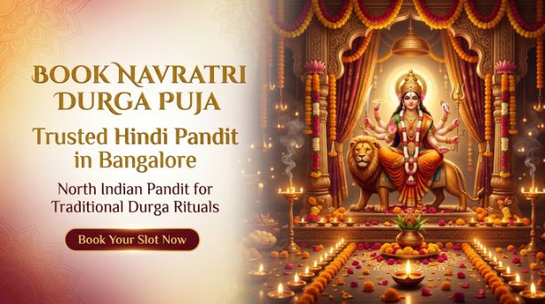 Durga Puja ritual during Navratri in Bangalore with North Smart Vedik Puja